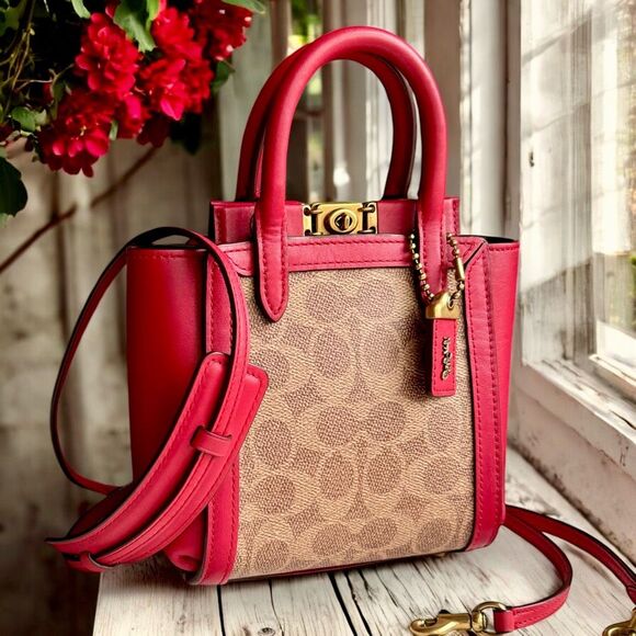 🍎 Coach 1941 Troupe Tote 16 in Signature Canvas & 1941 Red / Brass MSRP $425 - Picture 3 of 16